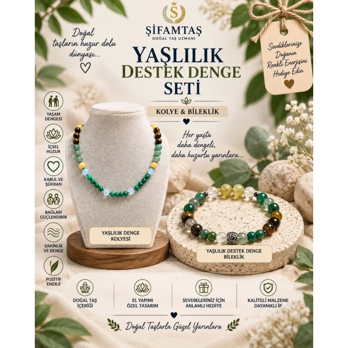 Yaşlılık Denge & Destek Seti (Kolye ve Bileklik)