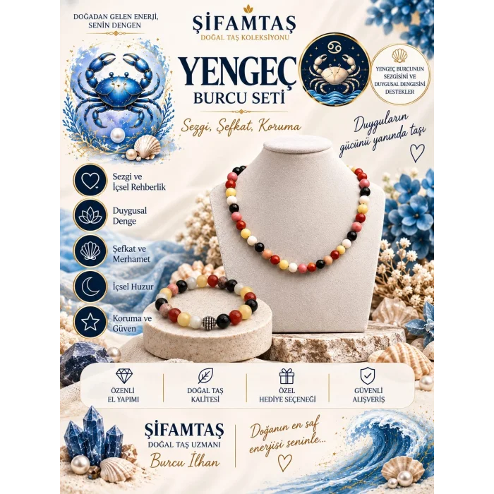 Yengeç Burcu Set (Bileklik ve Kolye)