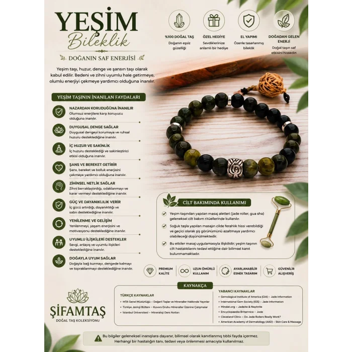 Yeşim Doğal Taş Bileklik