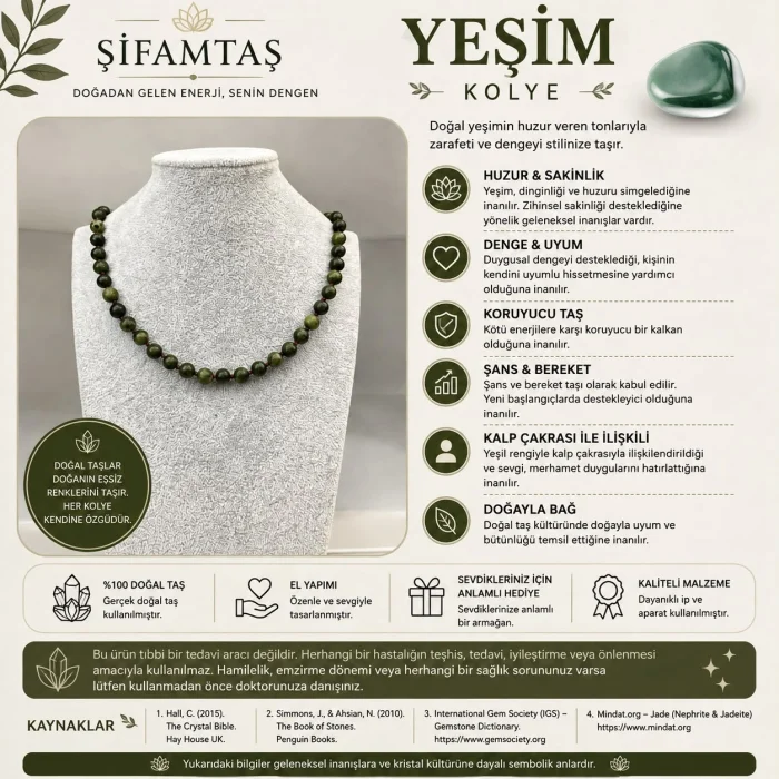 Yeşim Doğal Taş Kolye