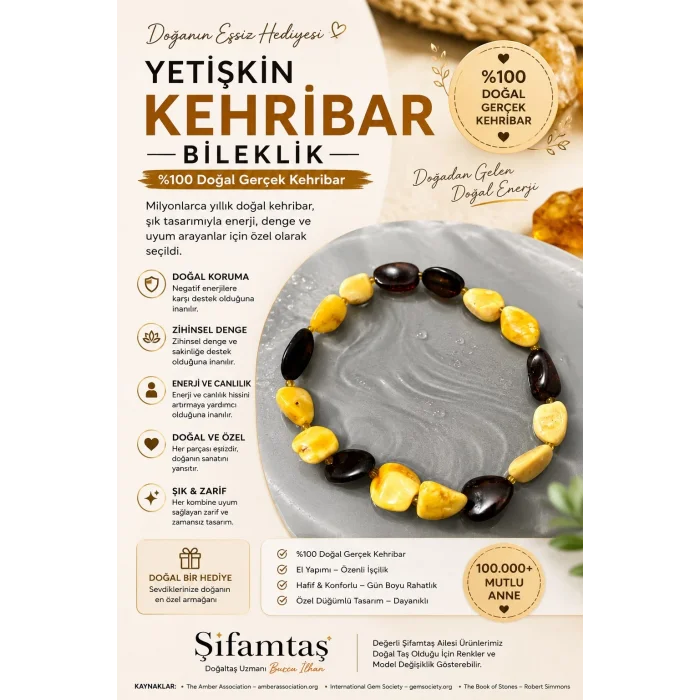 Yetişkin Kehribar Bileklik