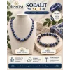 Sodalit Doğal Taş Seti (Bileklik ve Kolye)