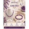 Ametist Doğal Taş Set (Bileklik ve Kolye)