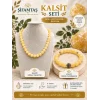 Kalsit Doğal Taş Seti (Bileklik ve Kolye)