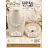 Kristal Kuvars Doğal Taş Seti (Bileklik ve Kolye)