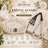 Kristal Kuvars Doğal Taş Seti (Bileklik ve Tesbih)