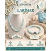 Larimar Doğal Taş Seti (Bileklik ve Kolye)