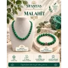 Malahit Doğal Taş Seti (Bileklik ve Kolye)