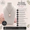 Pembe Kuvars Doğal Taş Kolye Ucu (1)
