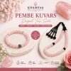Pembe Kuvars Doğal Taş Seti (Bileklik ve Tesbih)