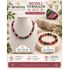 Renkli Turmalin Doğal Taş Seti (Bileklik ve Kolye)