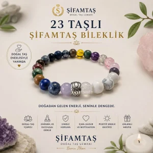 23 Taşlı Şifamtaş Doğal Taş Bileklik