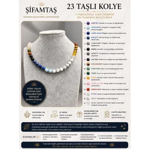 23 Taşlı Şifamtaş Doğal Taş Kolye