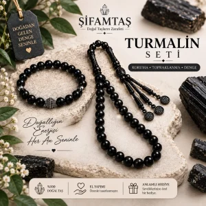 Turmalin Doğal Taş Seti (Bileklik ve Tesbih)