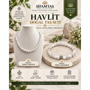 Havlit Doğal Taş Seti (Bileklik ve Kolye)