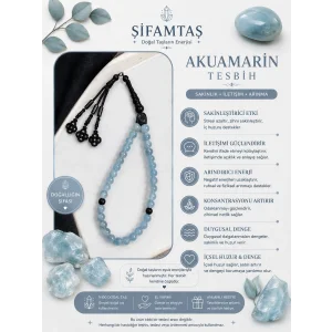 Akuamarin Doğal Taş Tesbih