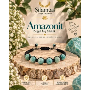 Amazonit Doğal Taş ipli Bileklik
