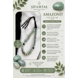 Amazonit Doğal Taş Tesbih