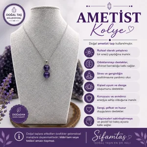 Ametist (3) Doğal Taş Kolye Ucu