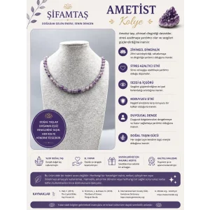 Ametist Doğal Taş Kolye