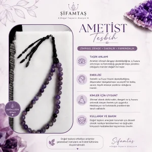 Ametist Doğal Taş Tesbih