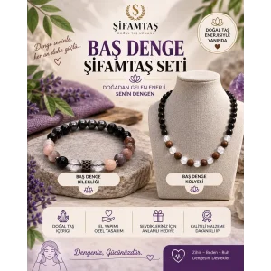 Baş Denge Doğal Taş Seti (Bileklik ve Kolye)