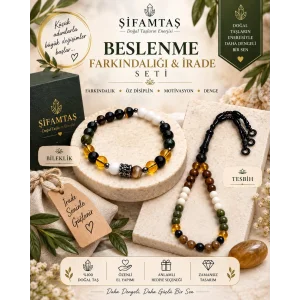 Beslenme Denge Doğal Taş Seti (Bileklik ve Tesbih)