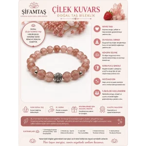Çilek Kuvars Doğal Taş Bileklik