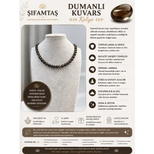 Dumanlı Kuvars Doğal Taş Kolye