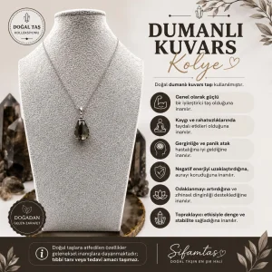 Dumanlı Kuvars Doğal Taş Kolye Ucu