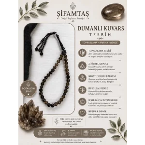 Dumanlı Kuvars Doğal Taş Tesbih