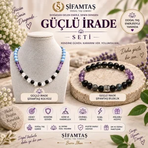 Güçlü İrade Doğal Taş Seti (Bileklik ve Kolye)