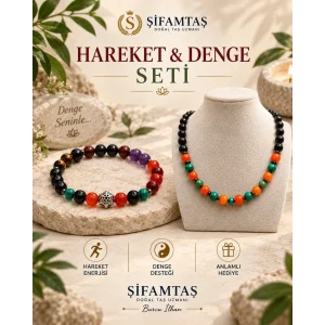 Hareket Denge Doğal Taş Seti (Bileklik ve Kolye)