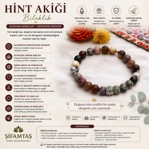 Hint Akiği Doğal Taş Bileklik