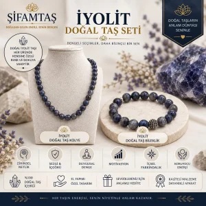 İyolit Doğal Taş Seti (Bileklik ve Kolye)