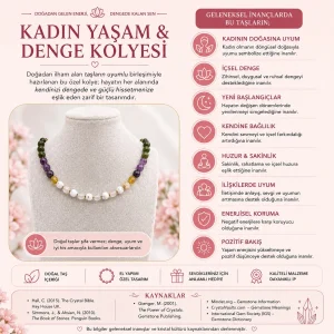 Kadın Yaşam ve Denge Doğal Taş Kolyesi