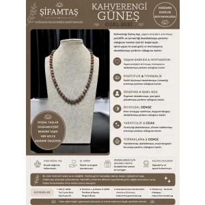Kahverengi Güneş Taşı Doğal Taş Kolye