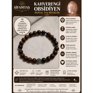 Kahverengi Obsidyen Doğal Taş Bileklik