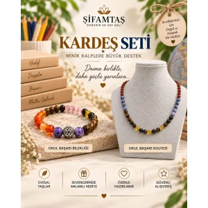 Kardeş Seti -4 (Okul Başarı & Odak Kolyesi ve Okul Başarı & Odak Bilekliği)