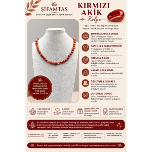 Kırmızı Akik Doğal Taş Kolye