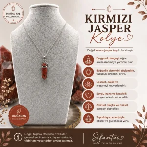 Kırmızı Jasper Doğal Taş Kolye Ucu