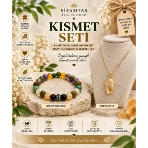 Kısmet & Şans Doğal Taş Seti (Bileklik ve Sitrin Kolye Ucu)