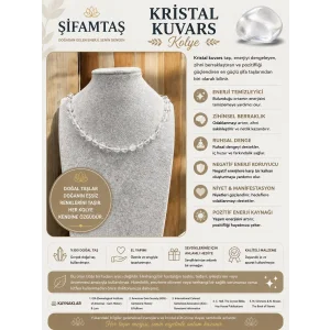 Kristal Kuvars Doğal Taş Kolye