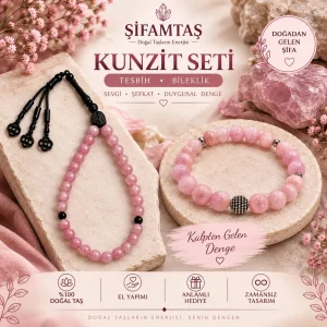 Kunzit Doğal Taş Seti (Bileklik ve Tesbih)
