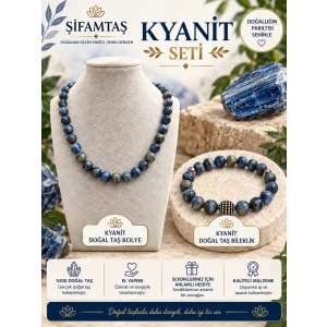 Kyanit Doğal Taş Seti (Bileklik ve Kolye)