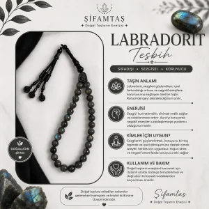 Labradorit Doğal Taş Tesbih