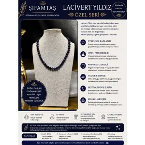 Lacivert Yıldız Taşı Doğal Taş Kolye