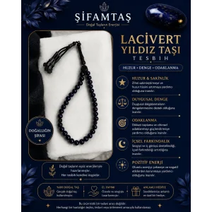 Lacivert Yıldız Taşı Doğal Taş Tesbih