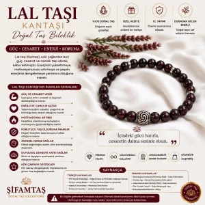 Lal Taşı (Kan Taşı) Doğal Taş Bileklik