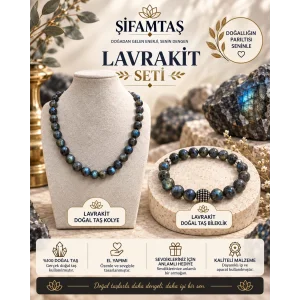 Lavrakit Doğal Taş Seti (Bileklik ve Kolye)